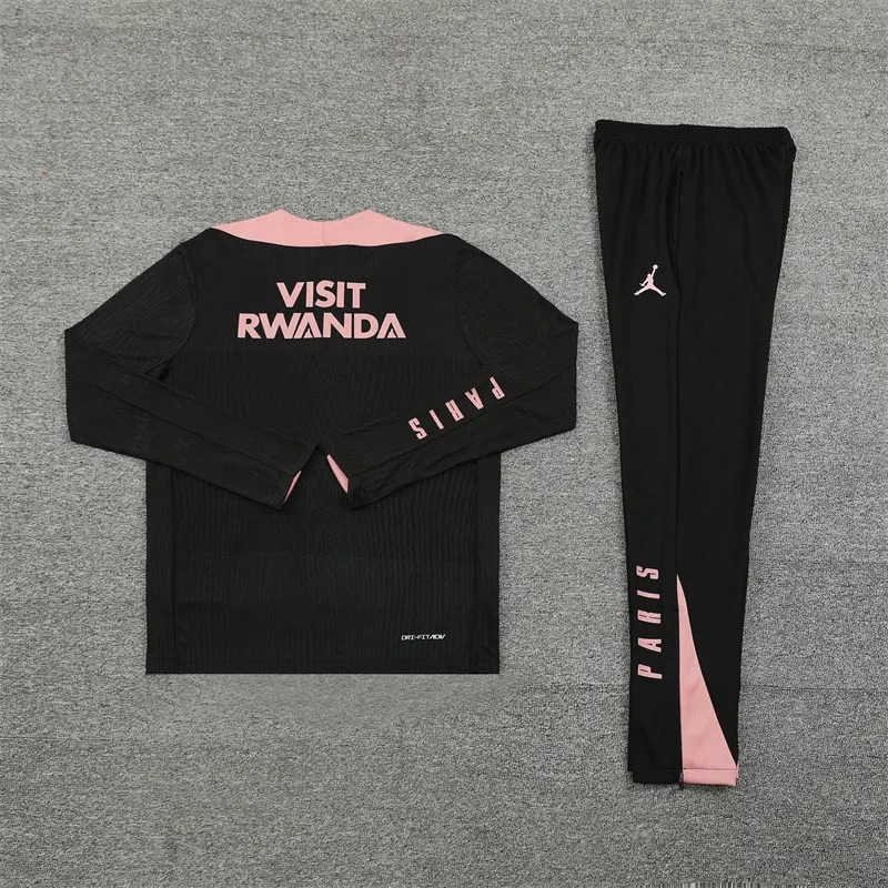 2024/2025 Psg Paris Saint-Germain Half-Pull Training Suit Black-Pink Jersey 1:1 Thai Quality