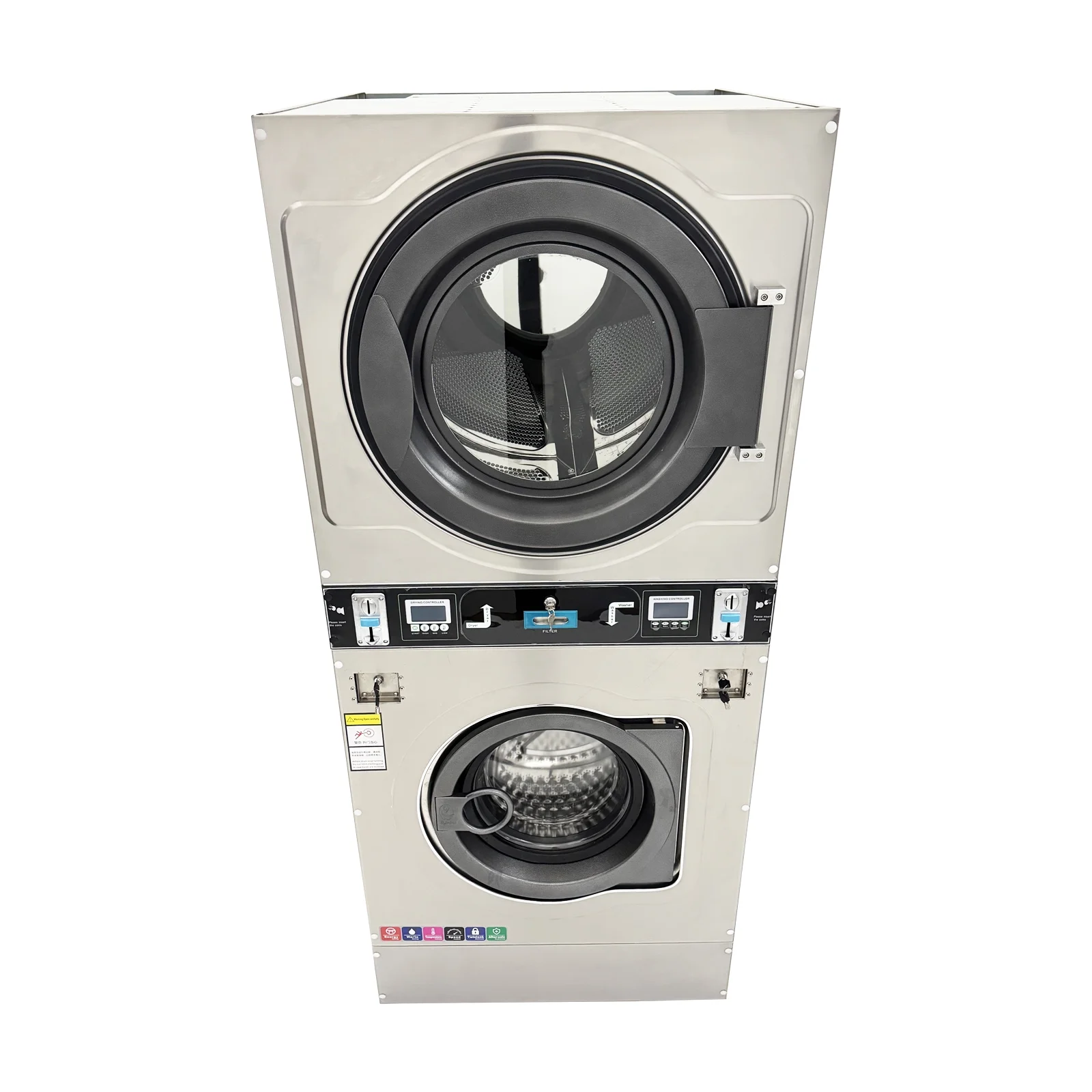 Commercial Coin Operated Washer Dryer Combo Double-layer Washing and Drying Machine 220V 1PH
