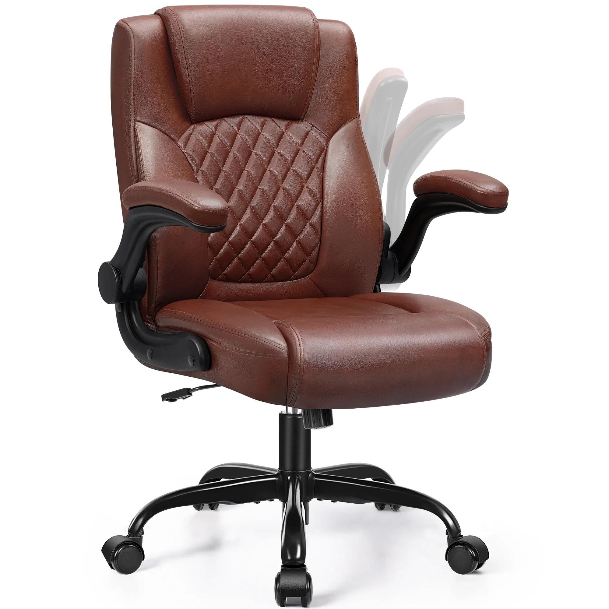 COOLHUT Leather Office Chair, Big and Tall Office Chair 400LBS Wide Seat Ergonomic Computer Desk Chair High Back Executive Leather Chair Adjustable Task Chair Lumbar Back with 8-Year Warranty, Black