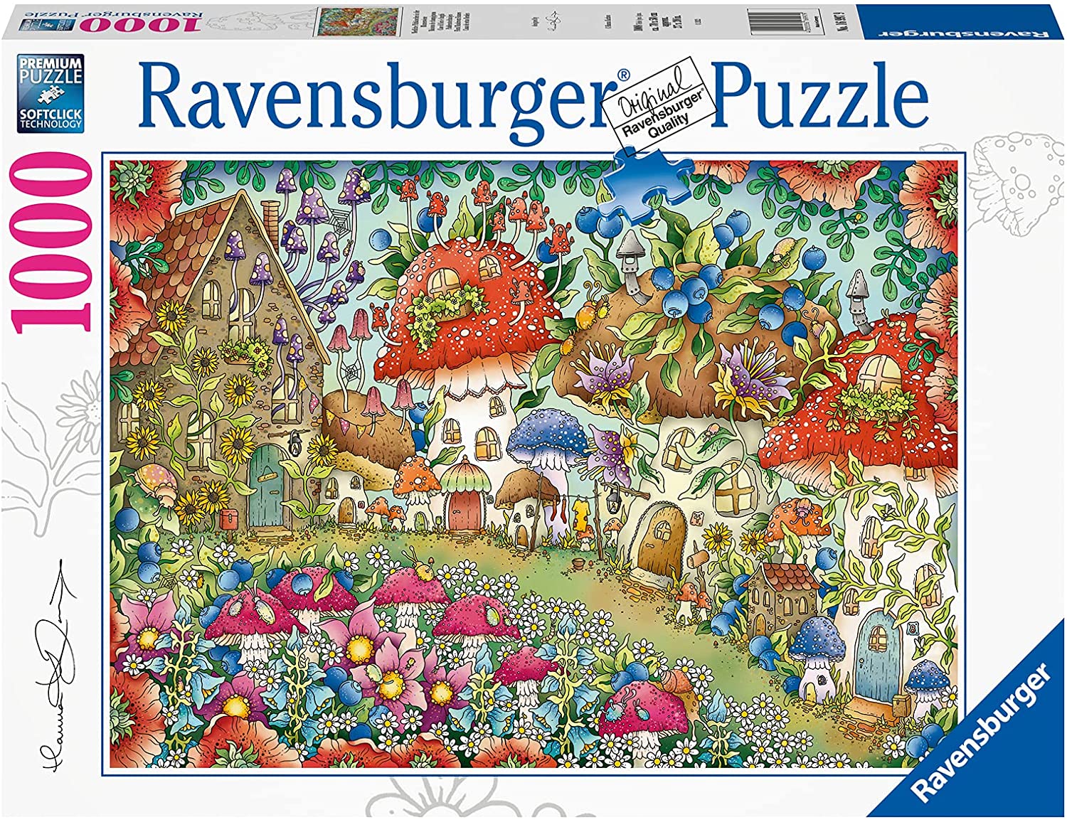 Floral Mushroom Houses – 1000 Piece Jigsaw Puzzle (Ravensburger)