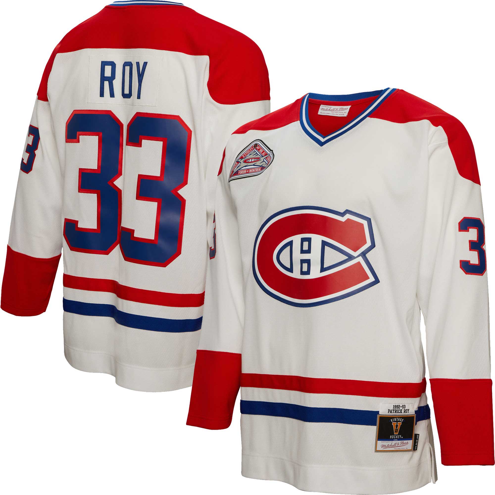 Patrick Roy Montreal Canadiens Mitchell & Ness  1992/93 Blue Line   Jersey – White