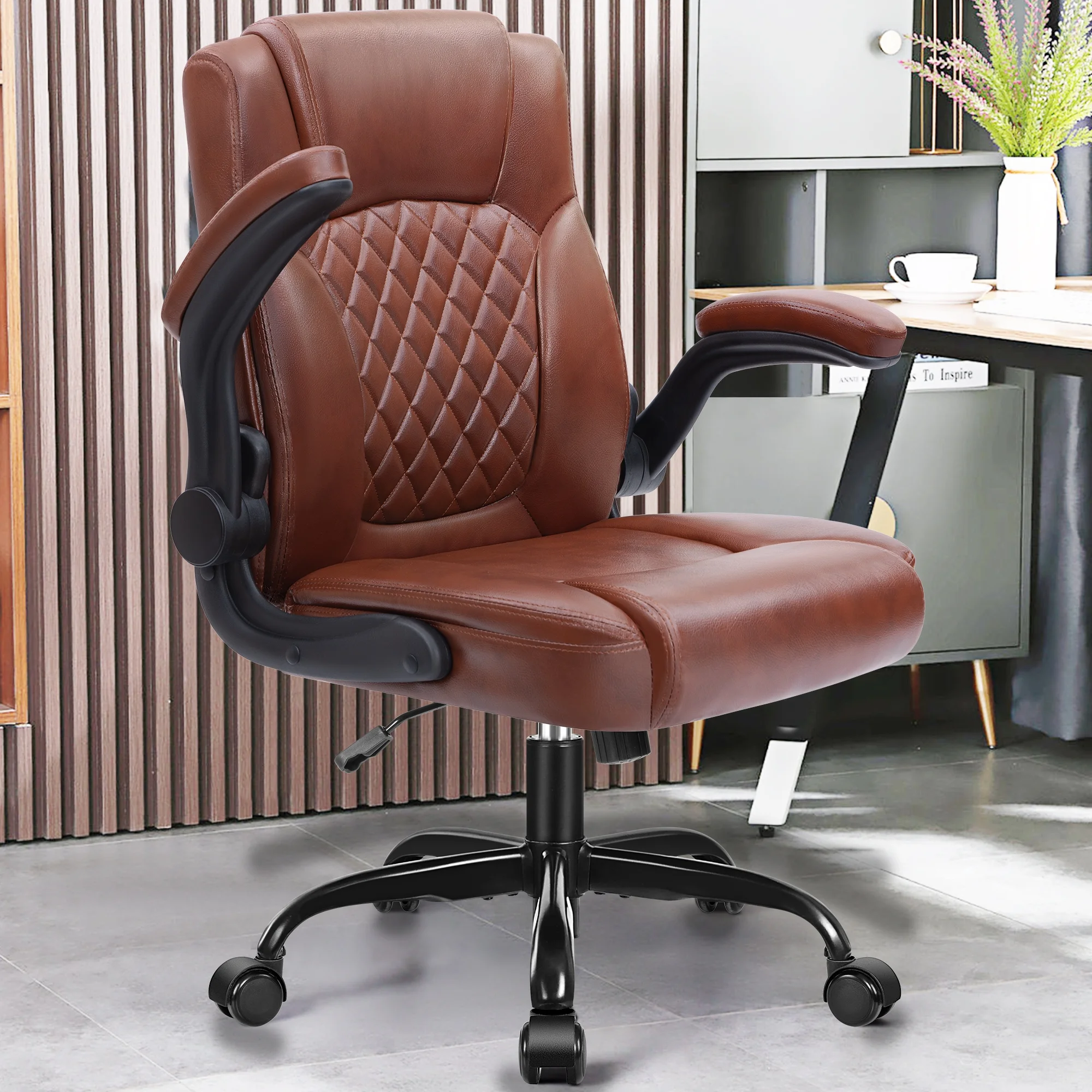 COOLHUT Leather Office Chair, Big and Tall Office Chair 400LBS Wide Seat Ergonomic Computer Desk Chair High Back Executive Leather Chair Adjustable Task Chair Lumbar Back with 8-Year Warranty, Black