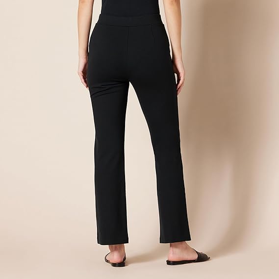 Women's Stretchy Ponte Pull-On Mid Rise Ankle Length Pants