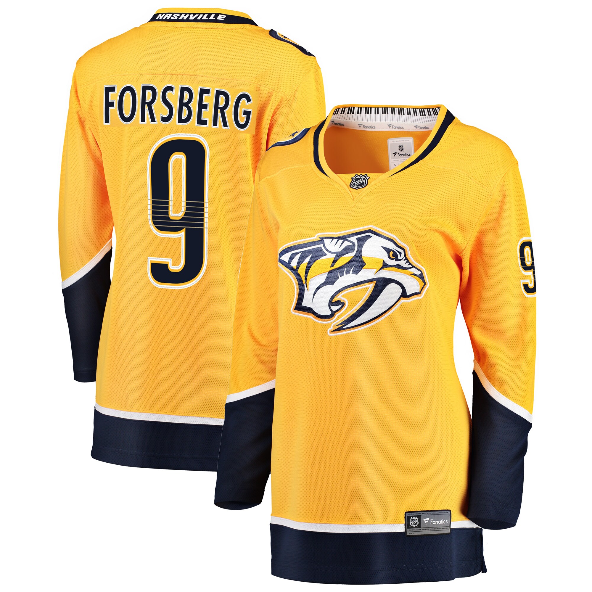 Filip Forsberg Nashville Predators Fanatics Women’s Breakaway   Jersey – Gold