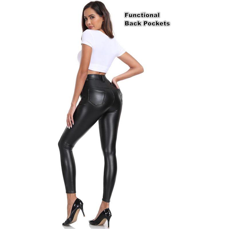 Women's Soft Faux Leather Leggings High Waisted