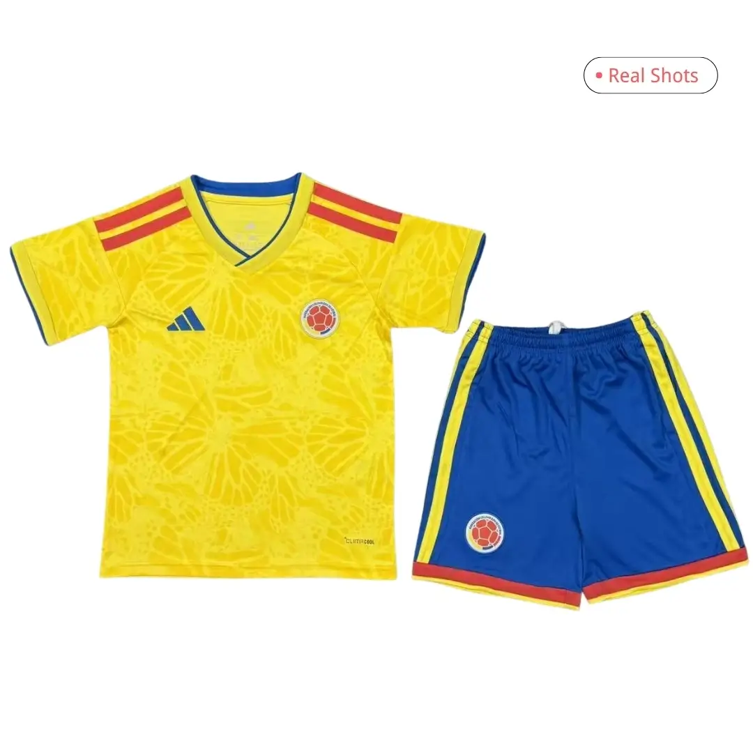 Kid's Colombia Home Soccer Kit 2026 World Cup - Jersey+Shorts