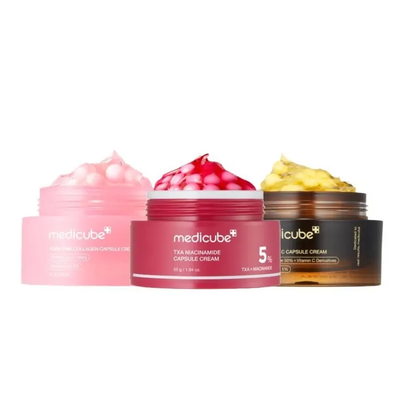 [medicube] Mix & Match Boba Cream Set | Viral Capsule Creams for Uneven Skin Tone, Glow Hydration, Korean Skincare, K-beauty