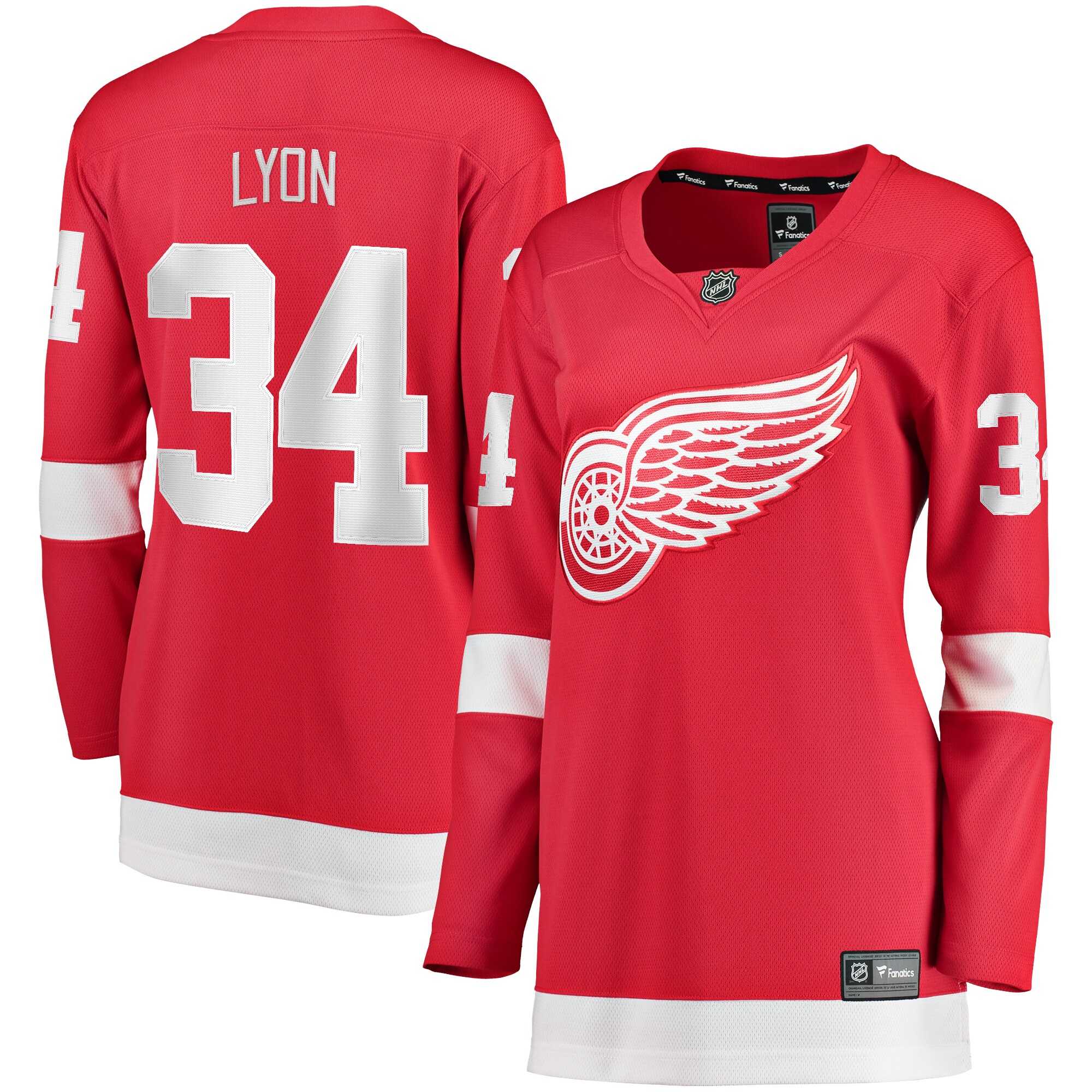 Alex Lyon Detroit Red Wings Fanatics Women’s Home Breakaway   Jersey – Red