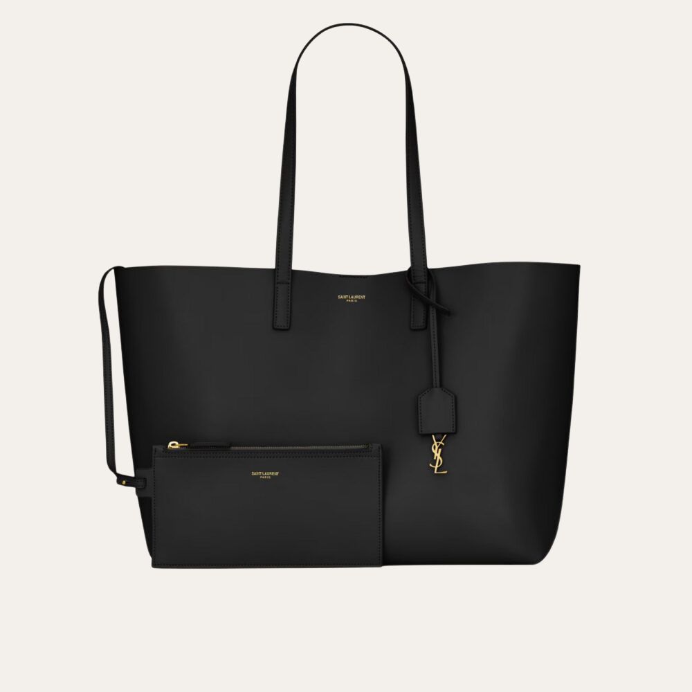 Saint Laurent Shopping Leather Tote Bag Black 13 Inches 600281CSV0J1000
