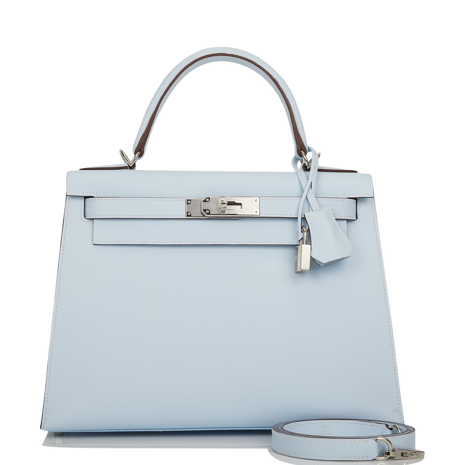 Kelly Sellier 28 Bleu Brume Epsom Palladium Hardware