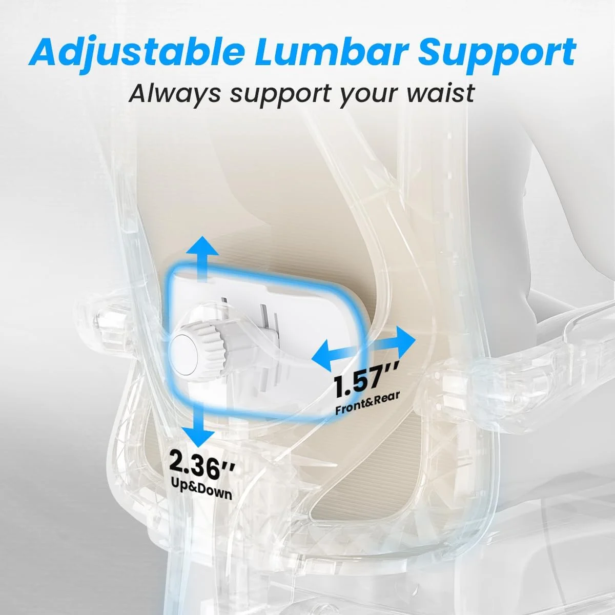 STARY Ergonomic Office Chair with Footrest, High Back Mesh Desk Chair with Adjustable Headrest & Lumbar Support, Comfortable Computer Chair for Home Office Study, White & Beige
