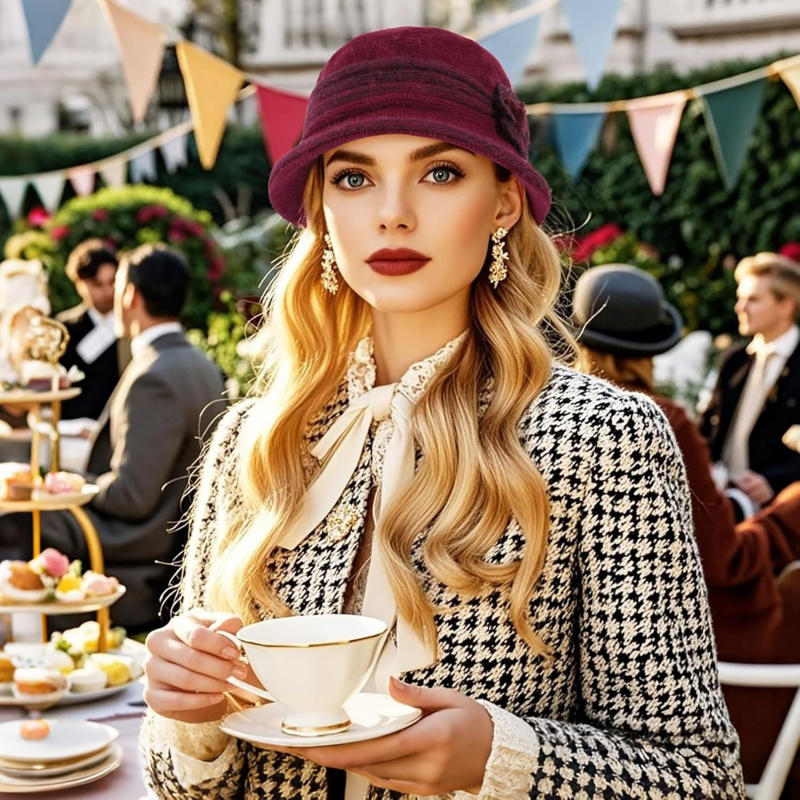 Fashion Women Flower Cloche Caps