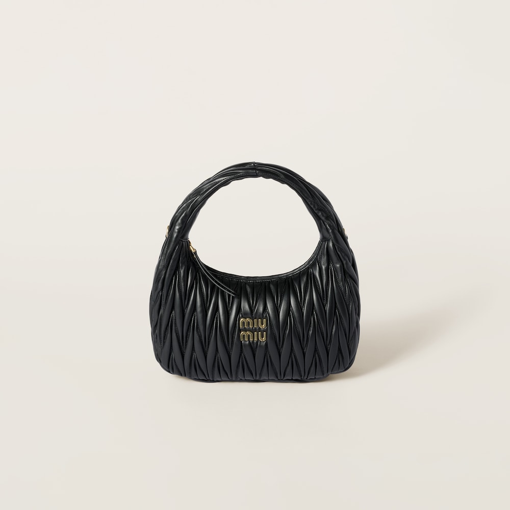 Regular wander matelassé nappa leather hobo bag
