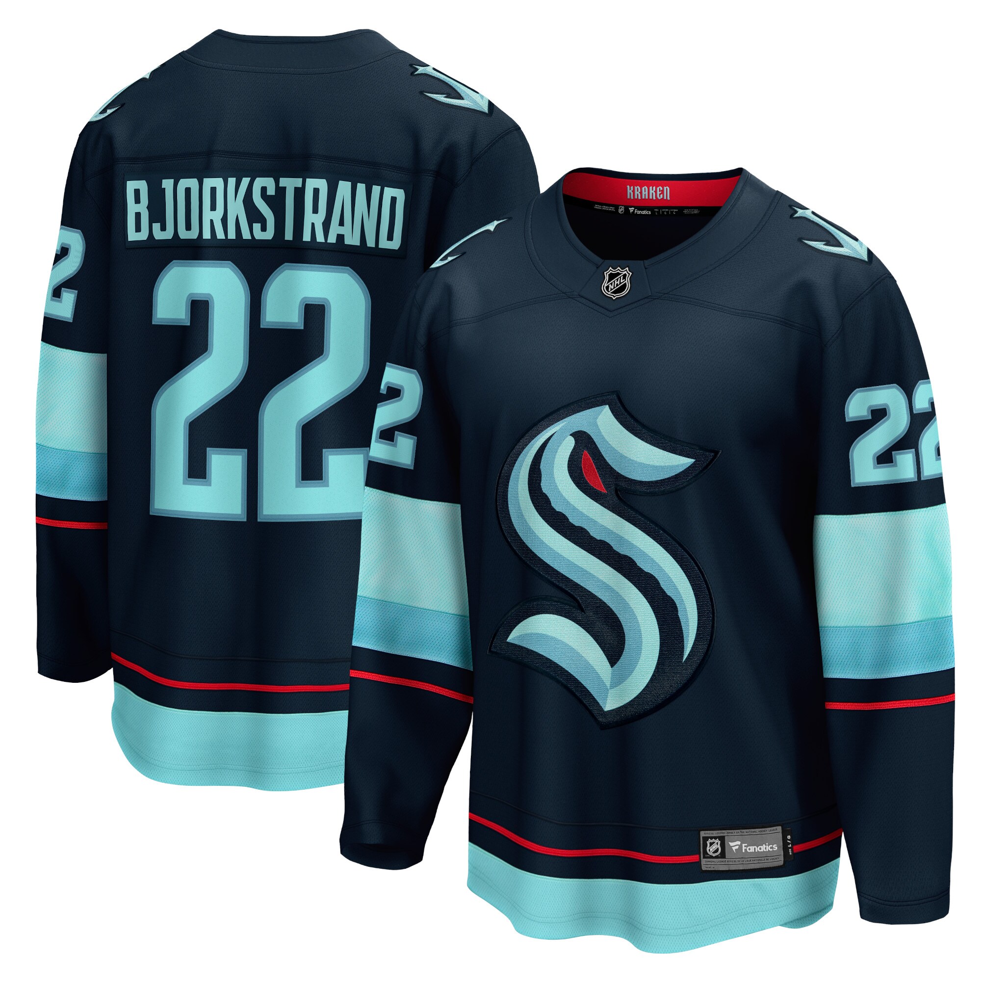 Oliver Bjorkstrand Seattle Kraken Fanatics Home Breakaway   Jersey – Deep Sea Blue