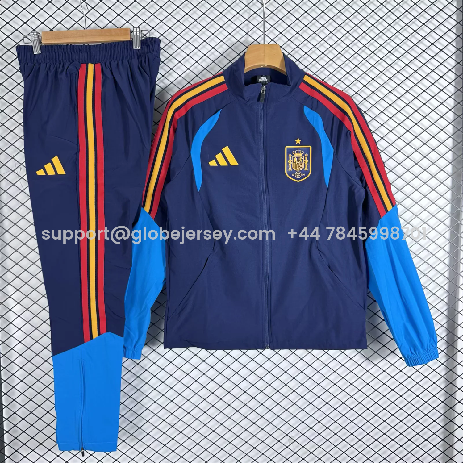 Spain 2026 Windbreaker Training Set - Blue Top and Pants