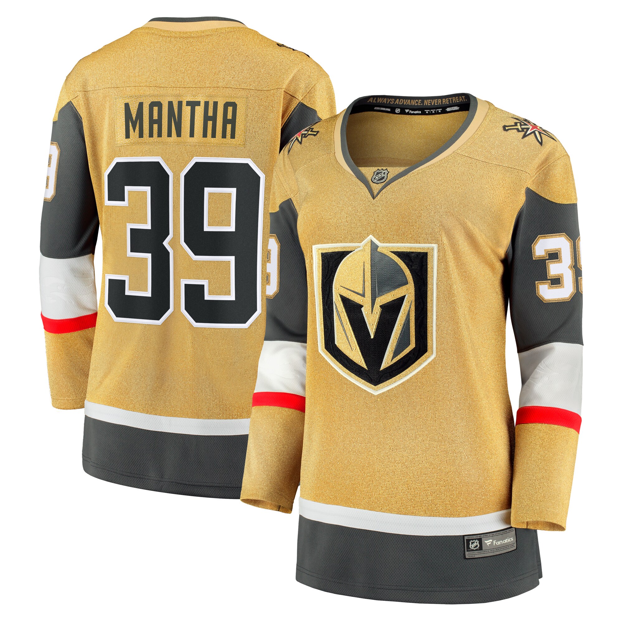 Anthony Mantha Vegas Golden Knights Fanatics Women’s Home Breakaway   Jersey – Gold