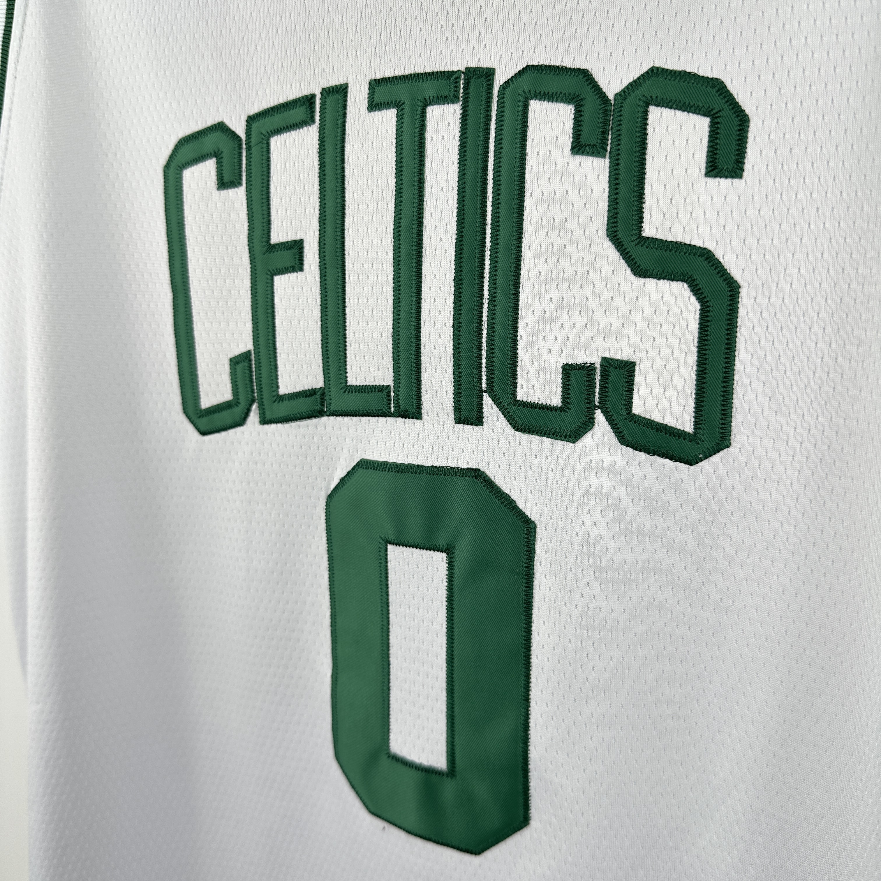 Embroidered Celtics White No. 0 Tatum