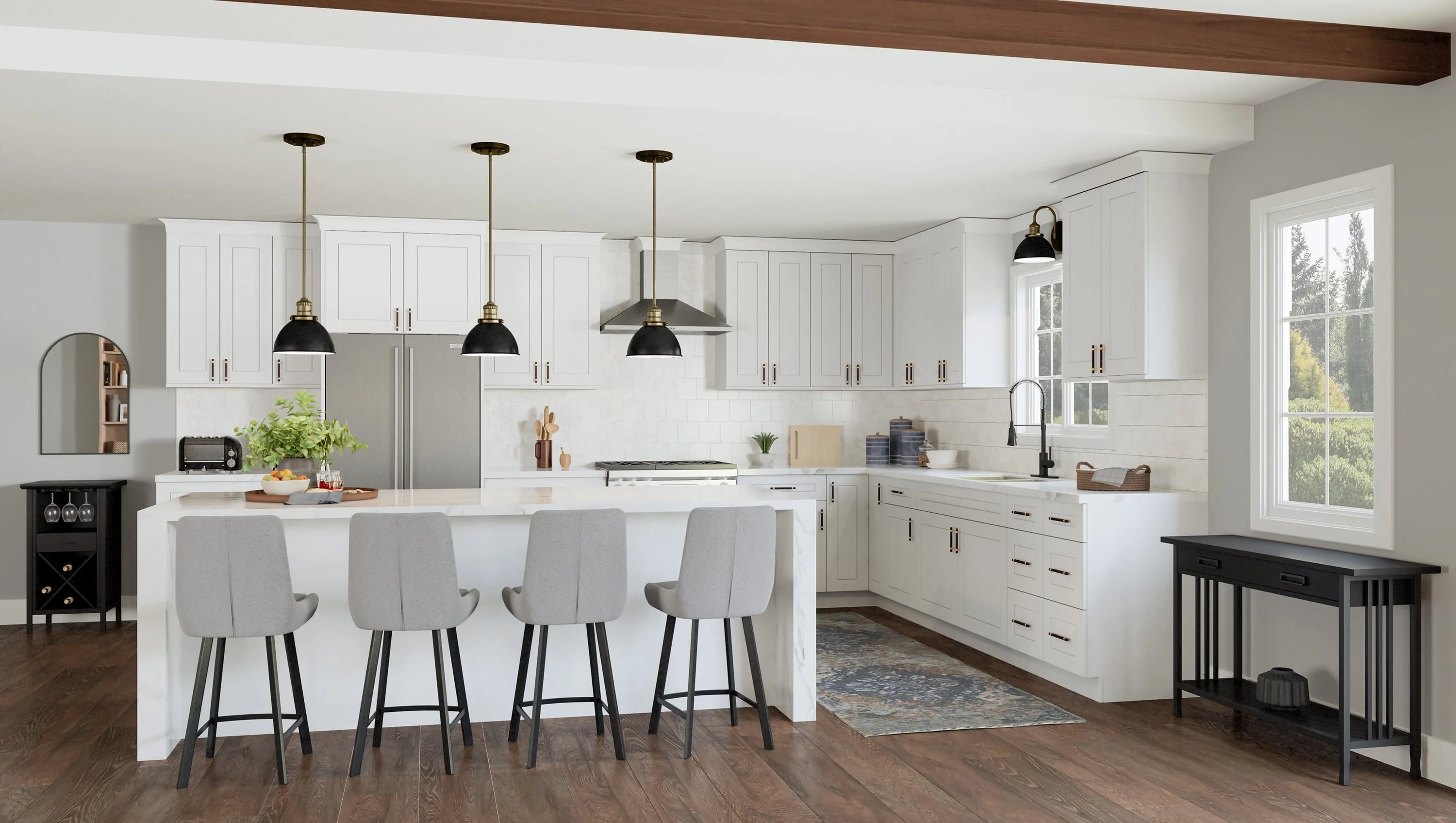 Design House 543132 Brookings Unassembled RTA (Ready-to-Assemble) Shaker Style Wall Kitchen Cabinet 24x36x12, White