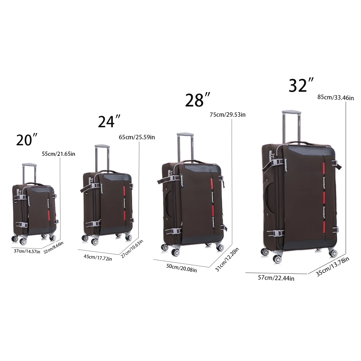 4-Piece Sage Green Softside Luggage Set with Spinner Wheels, Lightweight Expandable Suitcases (20