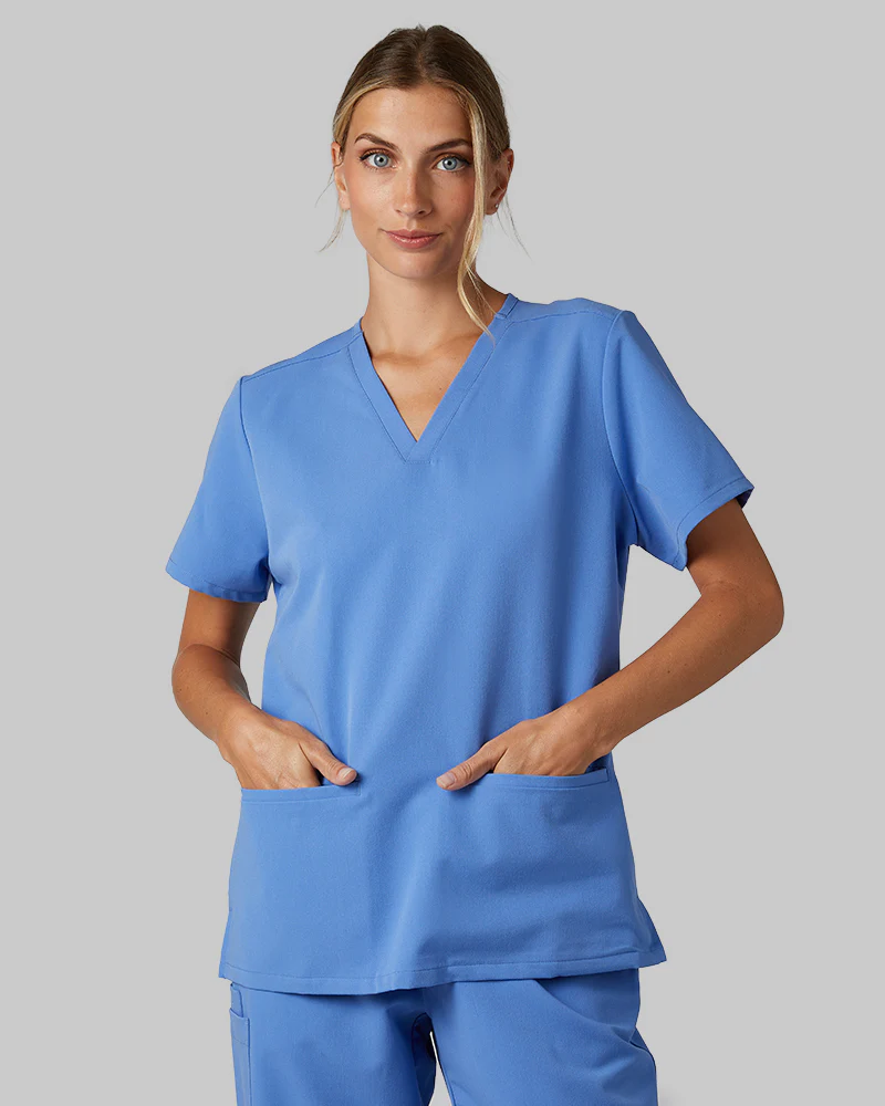 WOMEN'S 2-POCKET V-NECK SCRUB TOP
