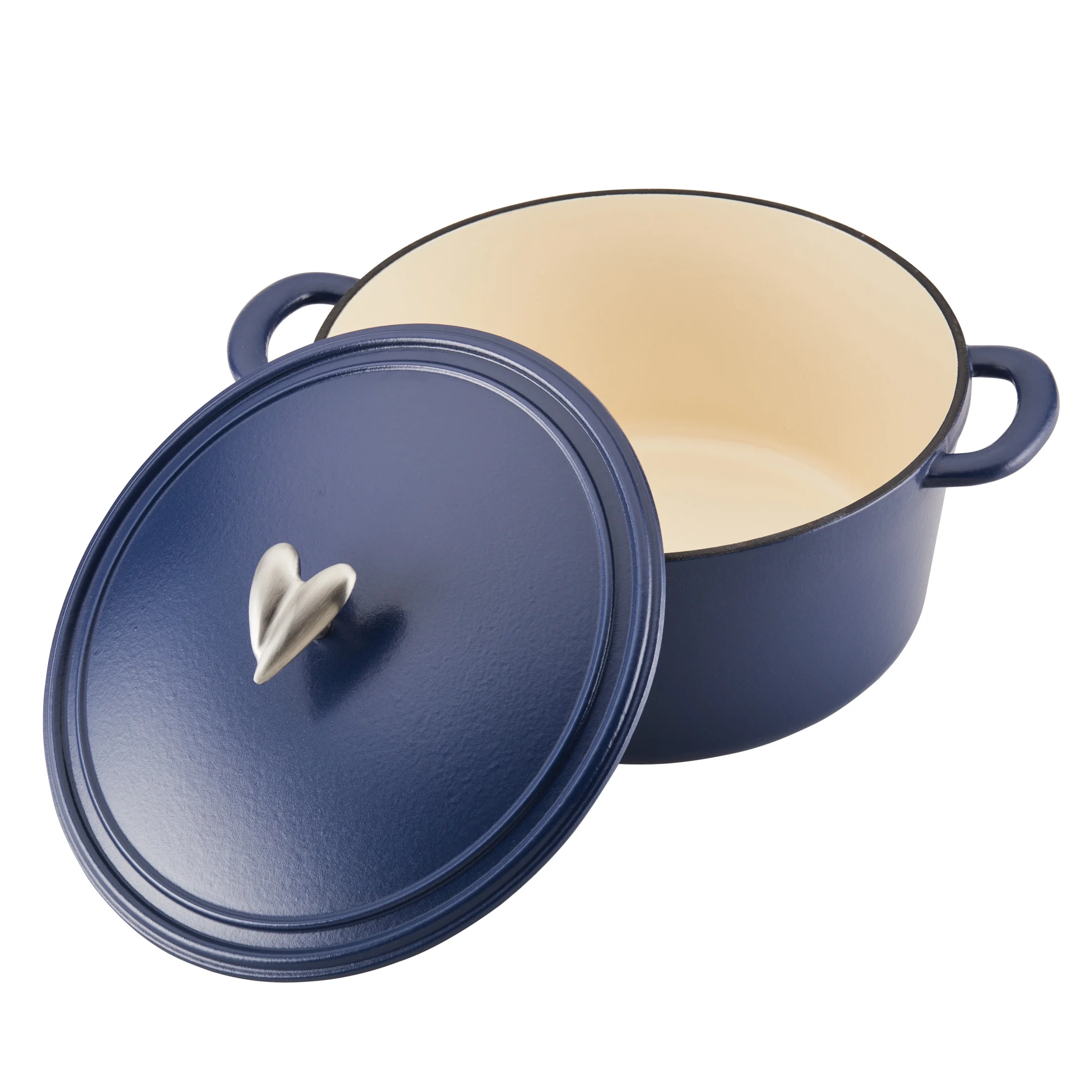 Ayesha Curry Enameled Cast Iron Dutch Oven with Lid, 6 Quart, Anchor Blue