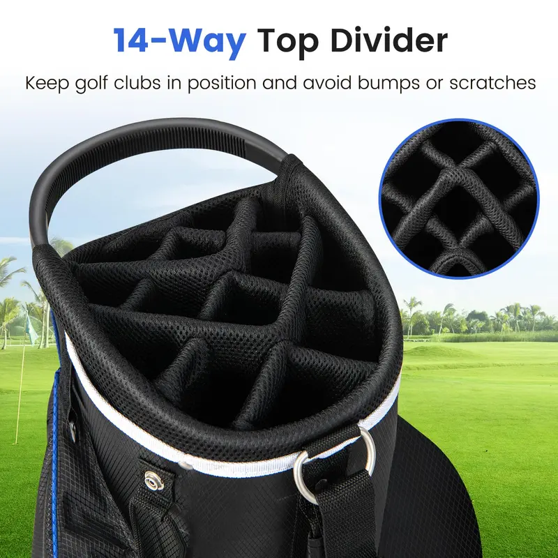 14-Way Divided Golf Cart Bag. Lightweight All-Terrain Carry Bag for Men and Women