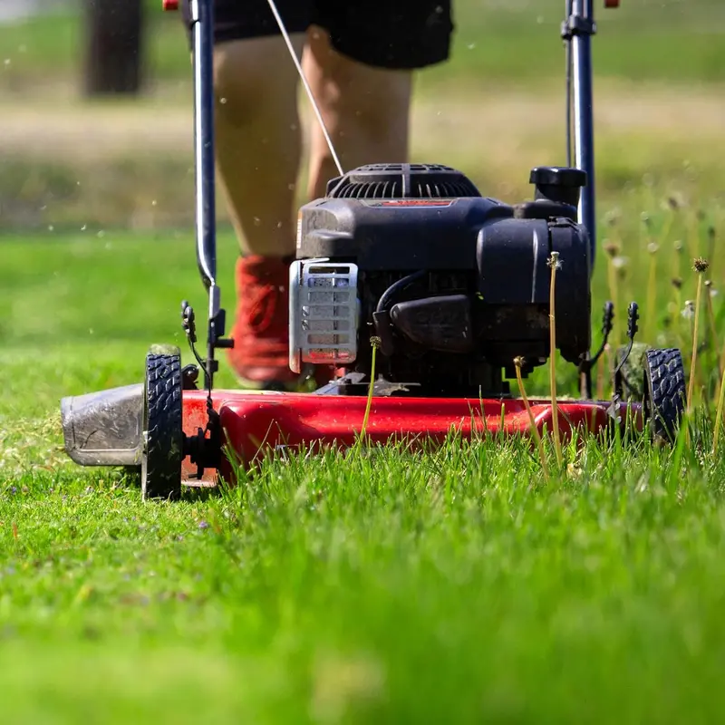 20-Inch Steel-Deck Gas Lawn Mower – Side-Discharge Push Mower with Pre-Installed Oil. Red/Black Finish
