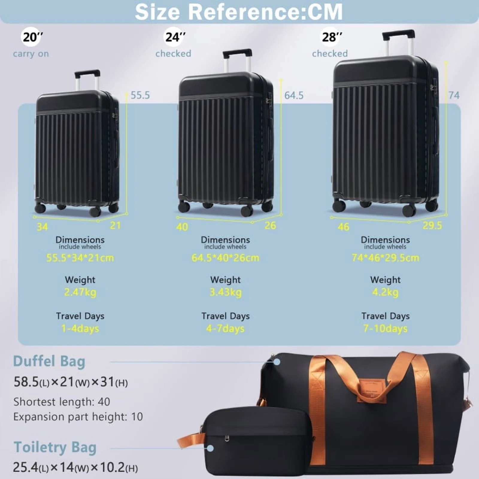 Front Opening Luggage Set 3 Piece, Hardside Carry on Suitcase with USB Port, Expandable Luggage with Handle Bag Spinner Wheels TSA Lock
