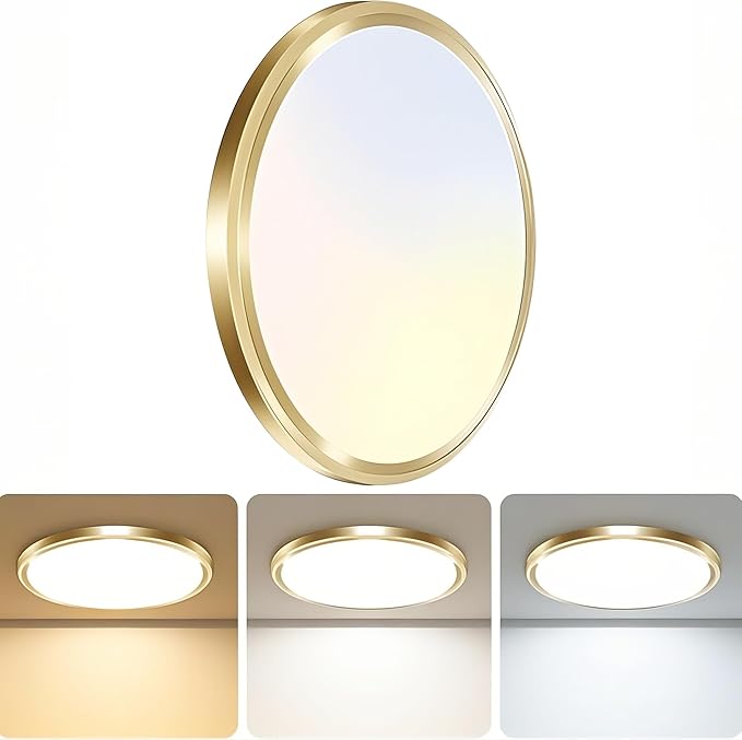 LED Ceiling Light Fixture, 6.5-Inch 12W 1200lm Small Flush Mount Light