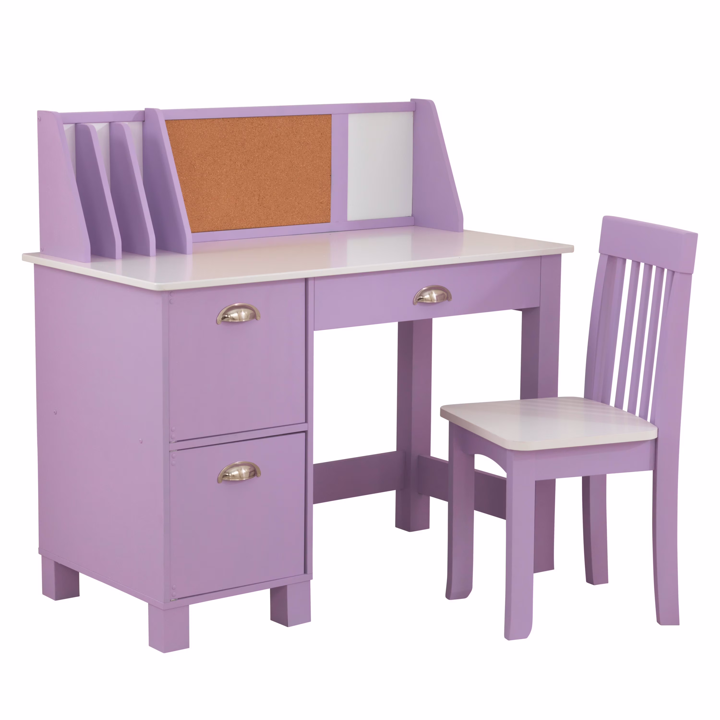 KidKraft Children's Wooden Study Desk with Chair, White, for Ages 5