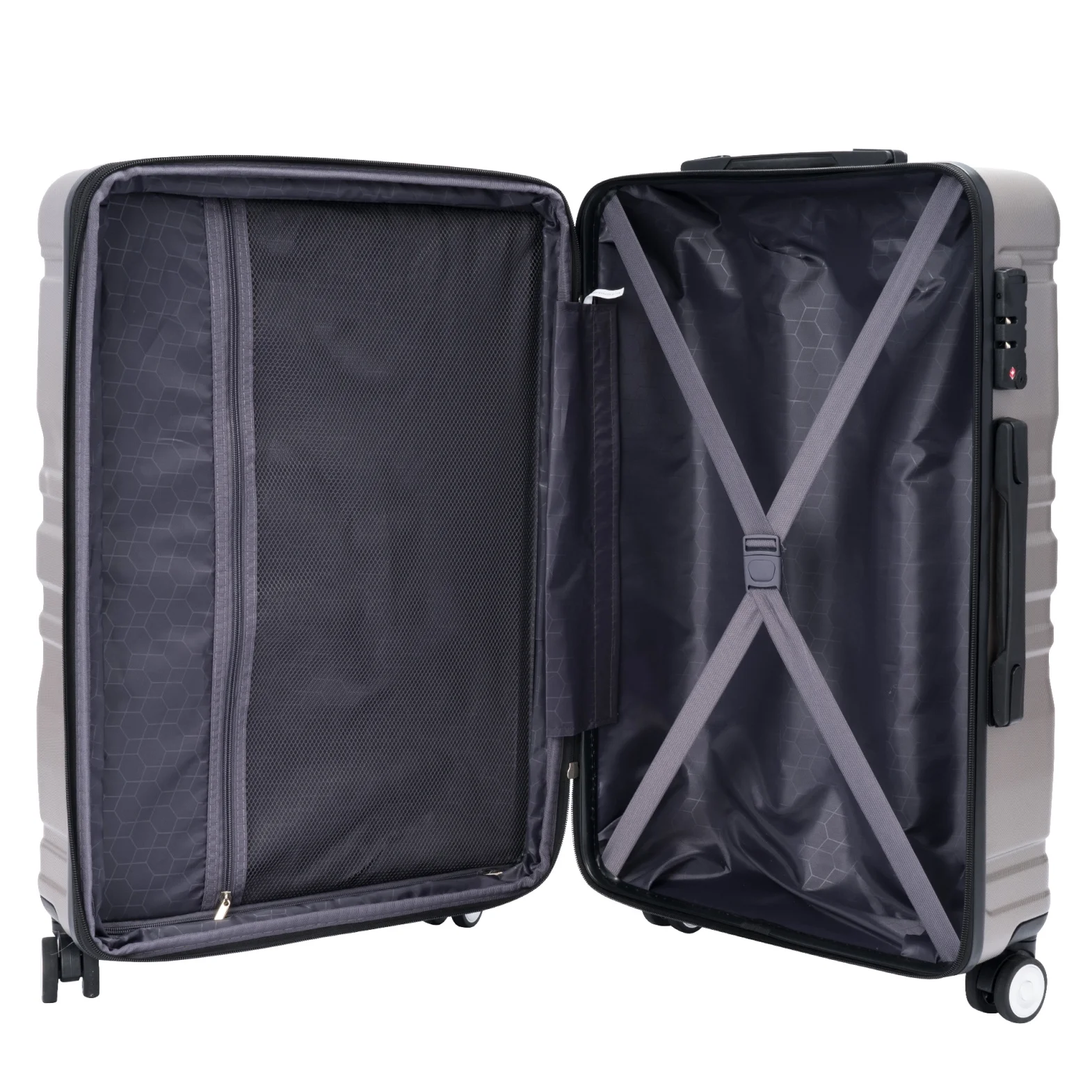 Luggage Suitcase 3 Piece Sets, New Model Expandable ABS Hardshell Luggage, Lightweight Carry-on Suitcase Sets with Spinner Wheels & TSA Lock, 20''/ 24''/ 28'', Blue Gray