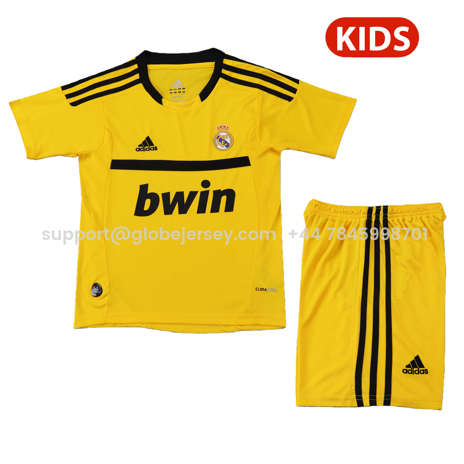 Retro Real Madrid 2011-12 Yellow Goalkeeper Kids Kit