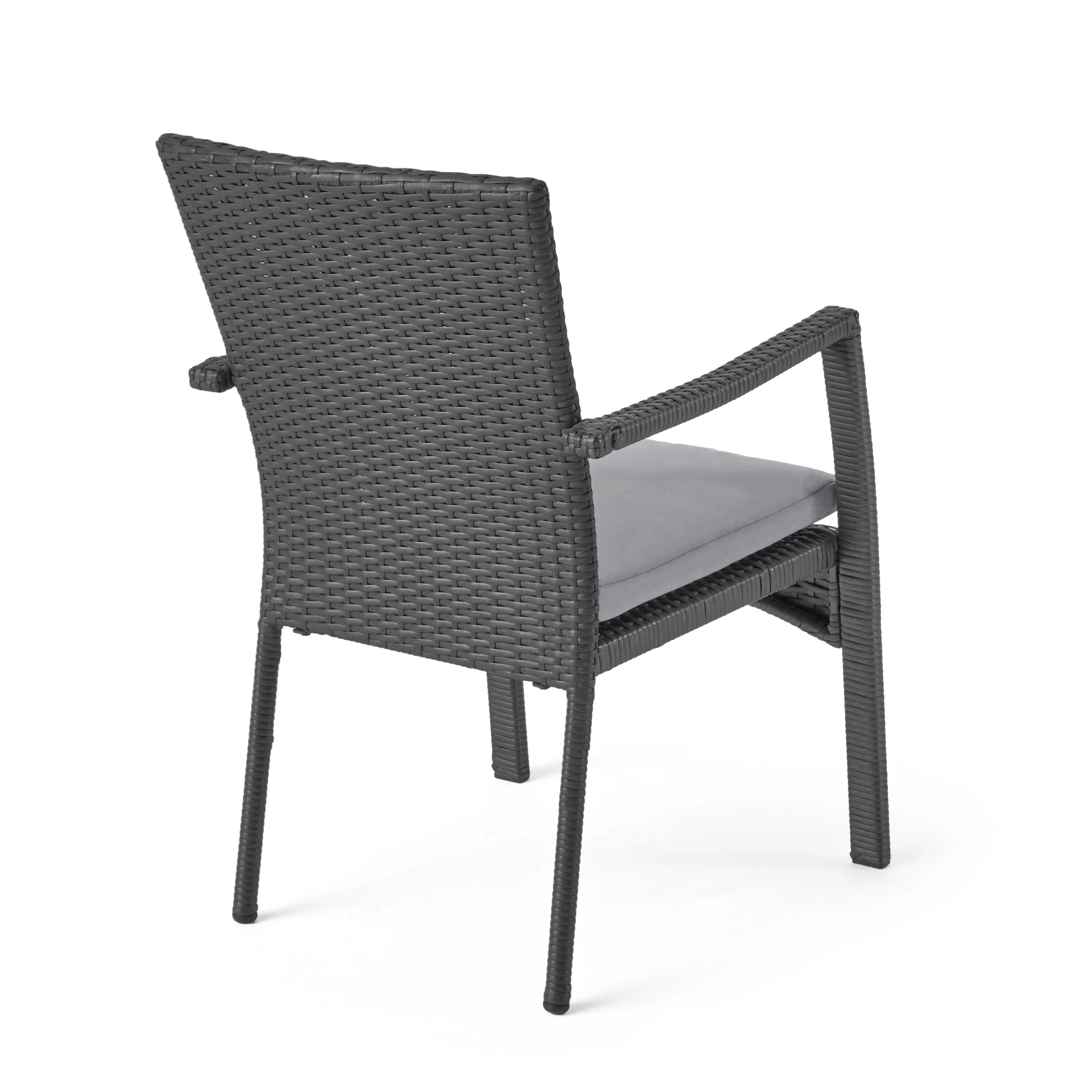 Jabari Outdoor Wood and Wicker Expandable 8 Seater Dining Set, Gray