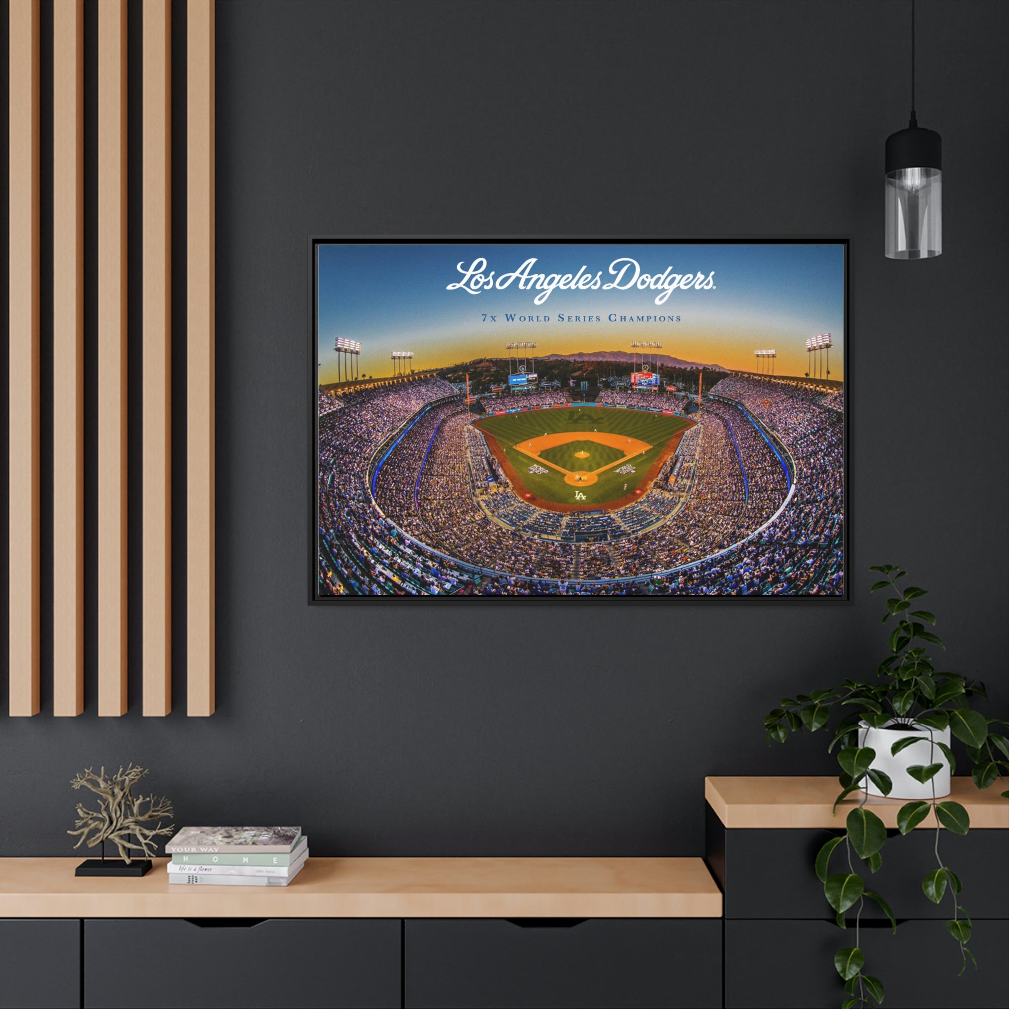 Chavez Ravine Los Angeles Dodgers Stadium Premium Wall Art Framed Canvas