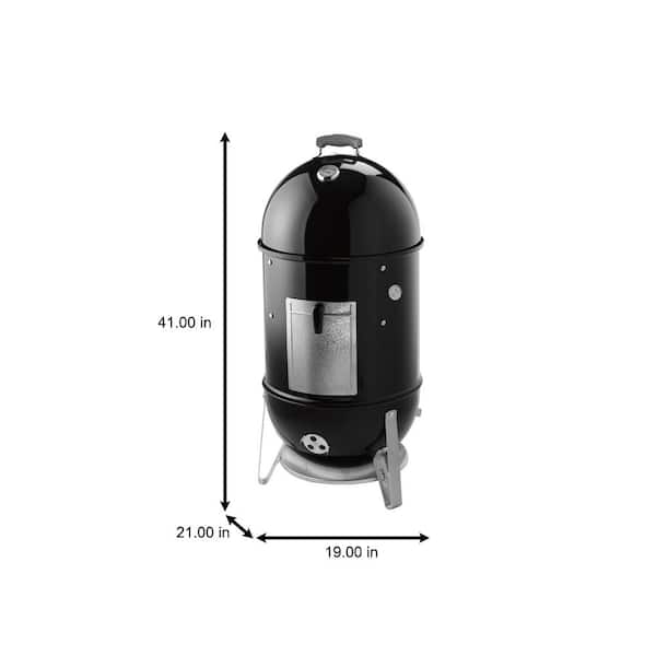 18 in. Smokey Mountain Cooker Smoker in Black with Cover and Built-In Temperature Gauge