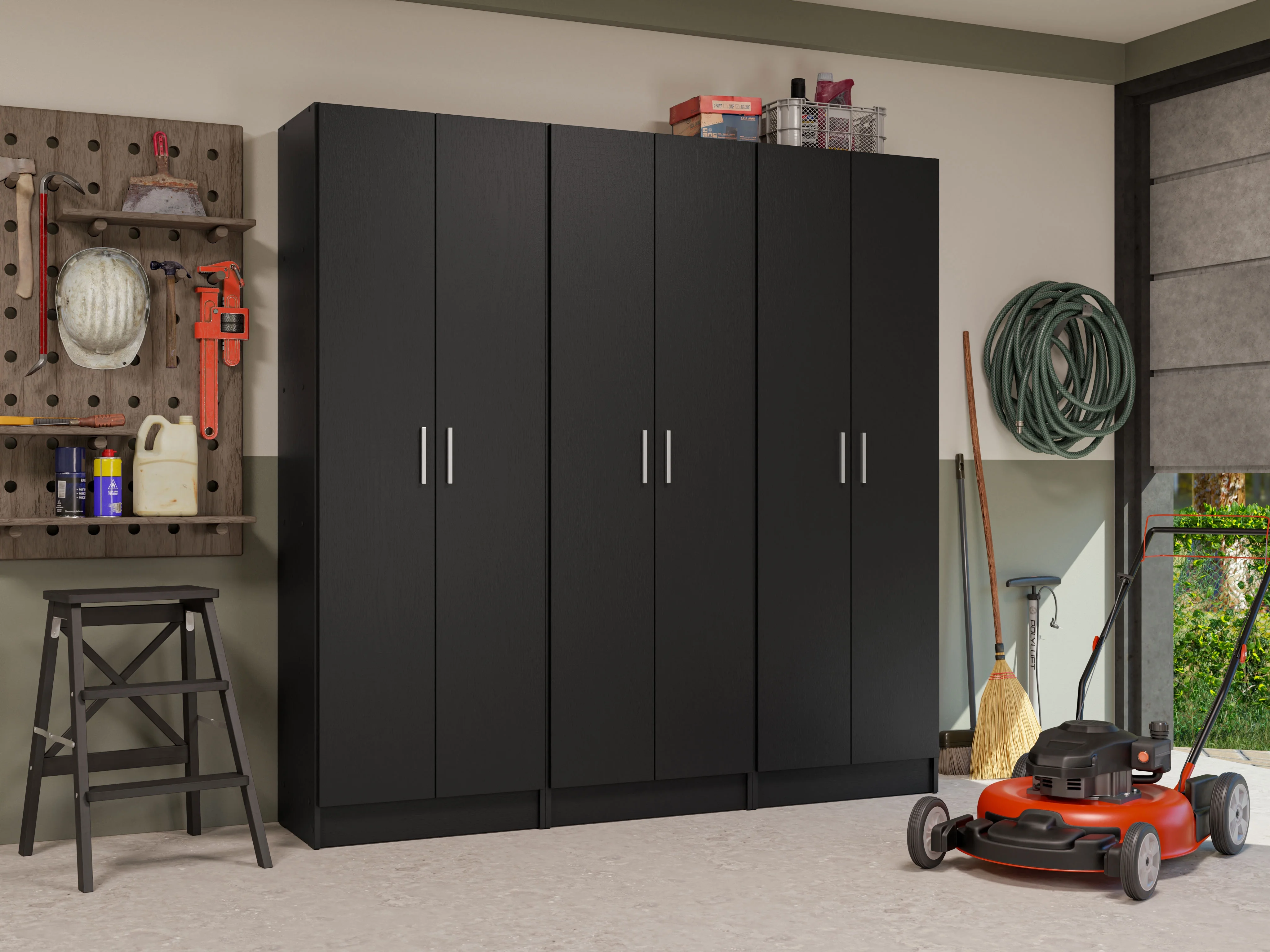Madesa Garage Set 3 Pantry Storage Cabinet with 15 Utility Shelves 71