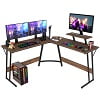 YRLLENSDAN  L Shaped Computer Desk, Corner Desk Gaming Table Computer Desk L Shaped Desks Gaming Desks with Large Desktop for Home Office, Black