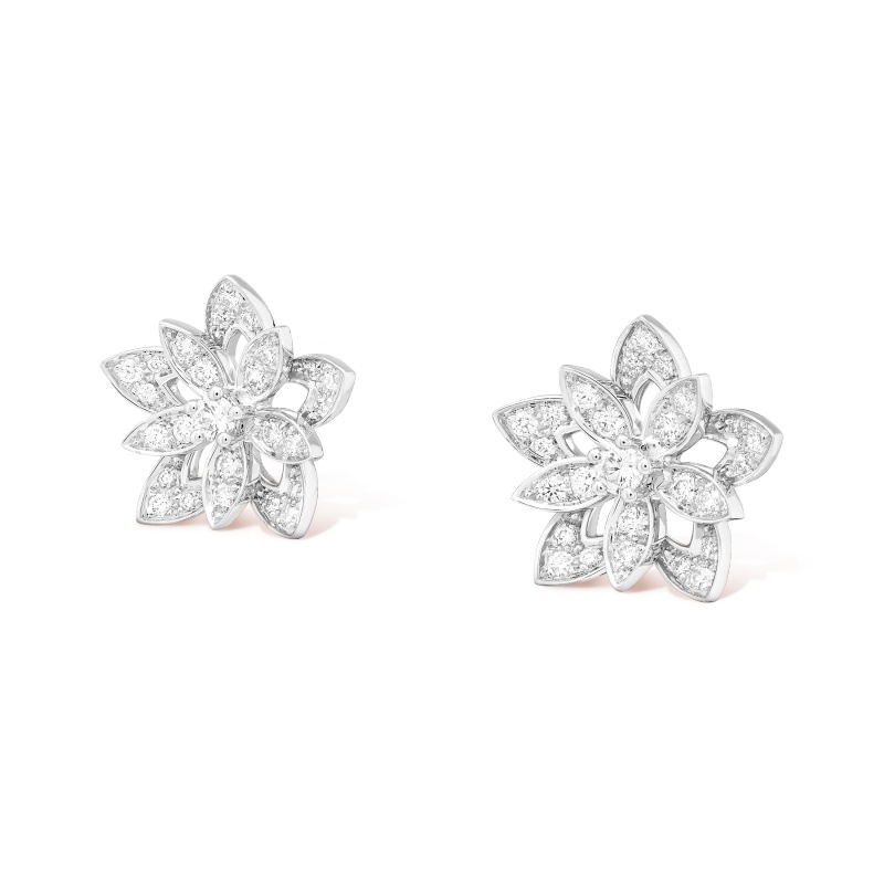 Lotus openwork earrings mini model