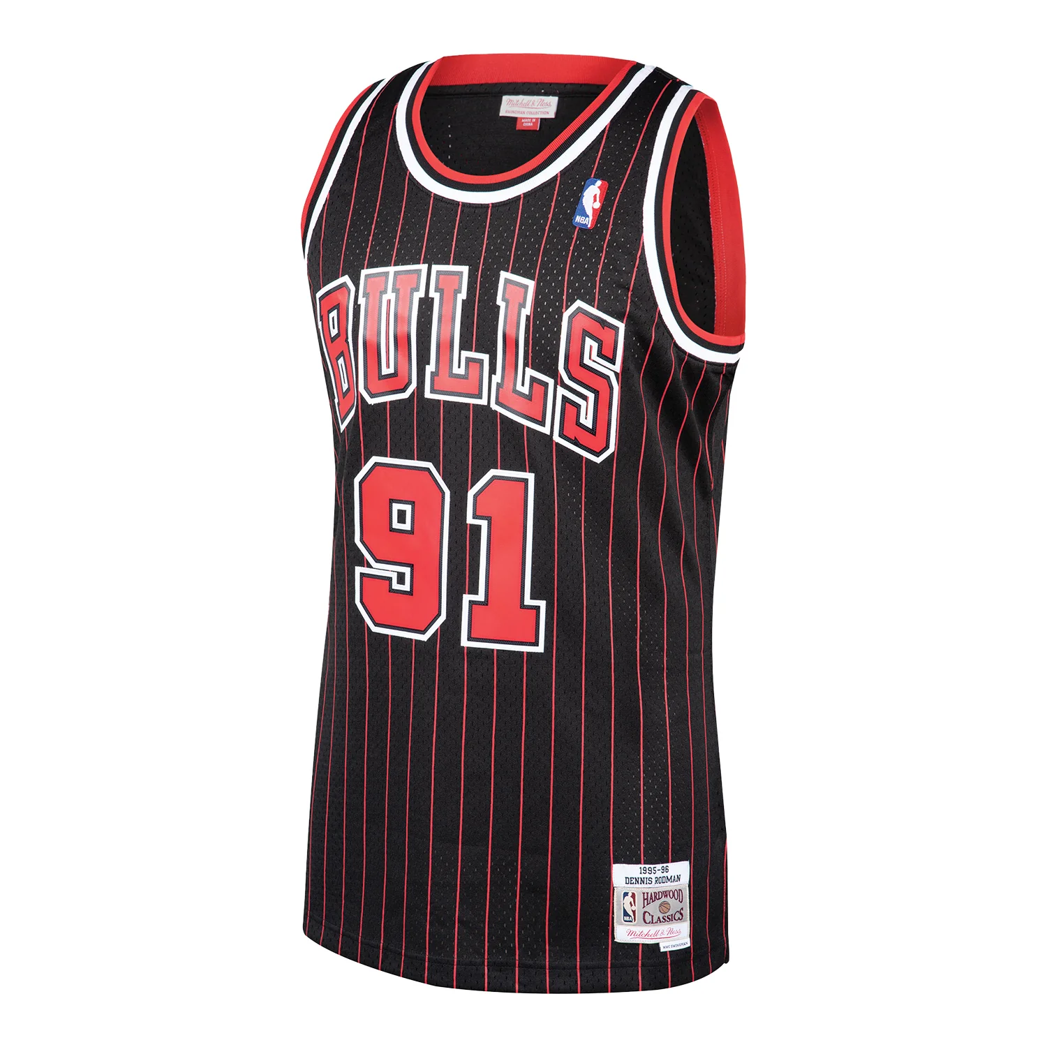 Chicago Bulls Dennis Rodman Mitchell & Ness Black Hardwood Classics Swingman Jersey