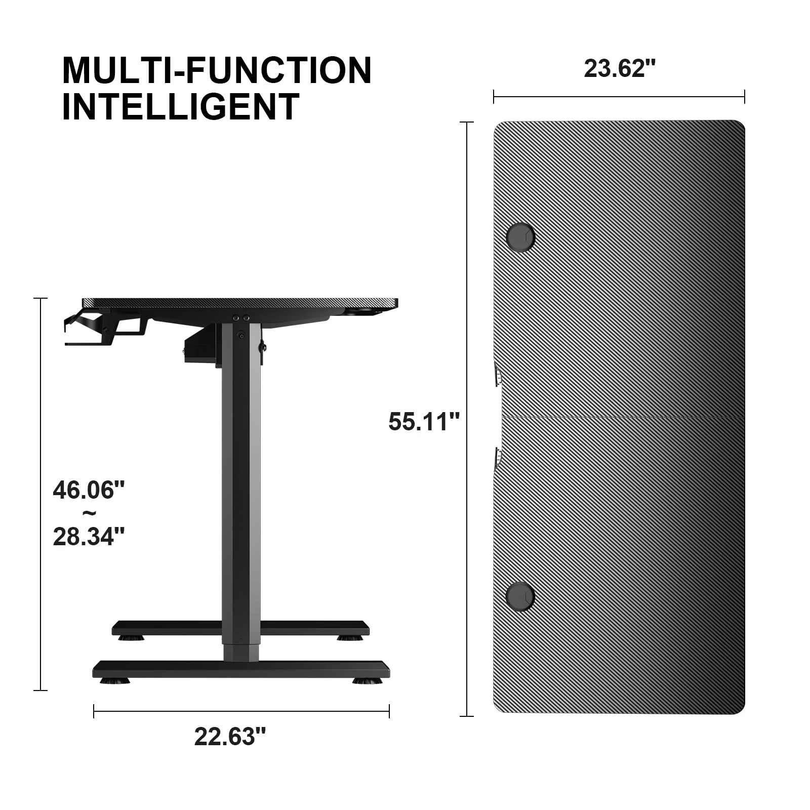 GTRACING 55 Inches Electric Standing Gaming Desk, RGB
