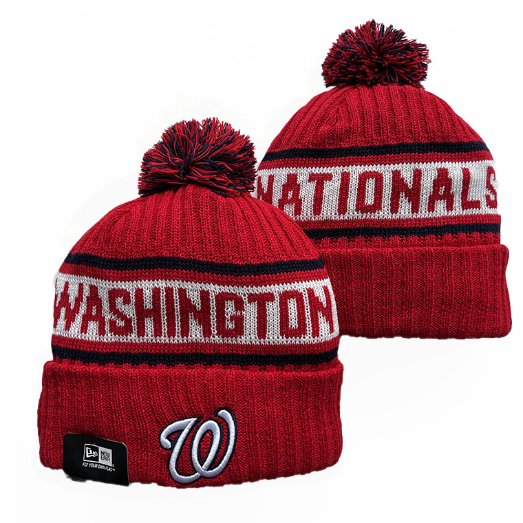 Washington Nationals Cuffed Knit Hat with Pom