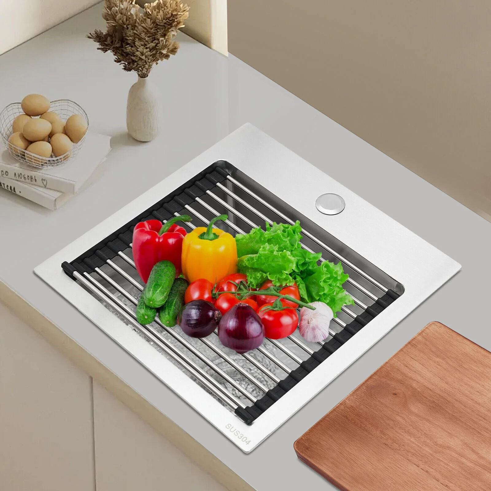 15 x 15 inch Stainless Steel Drop-in Bar Sink Topmount Kitchen Sink Single Bowl