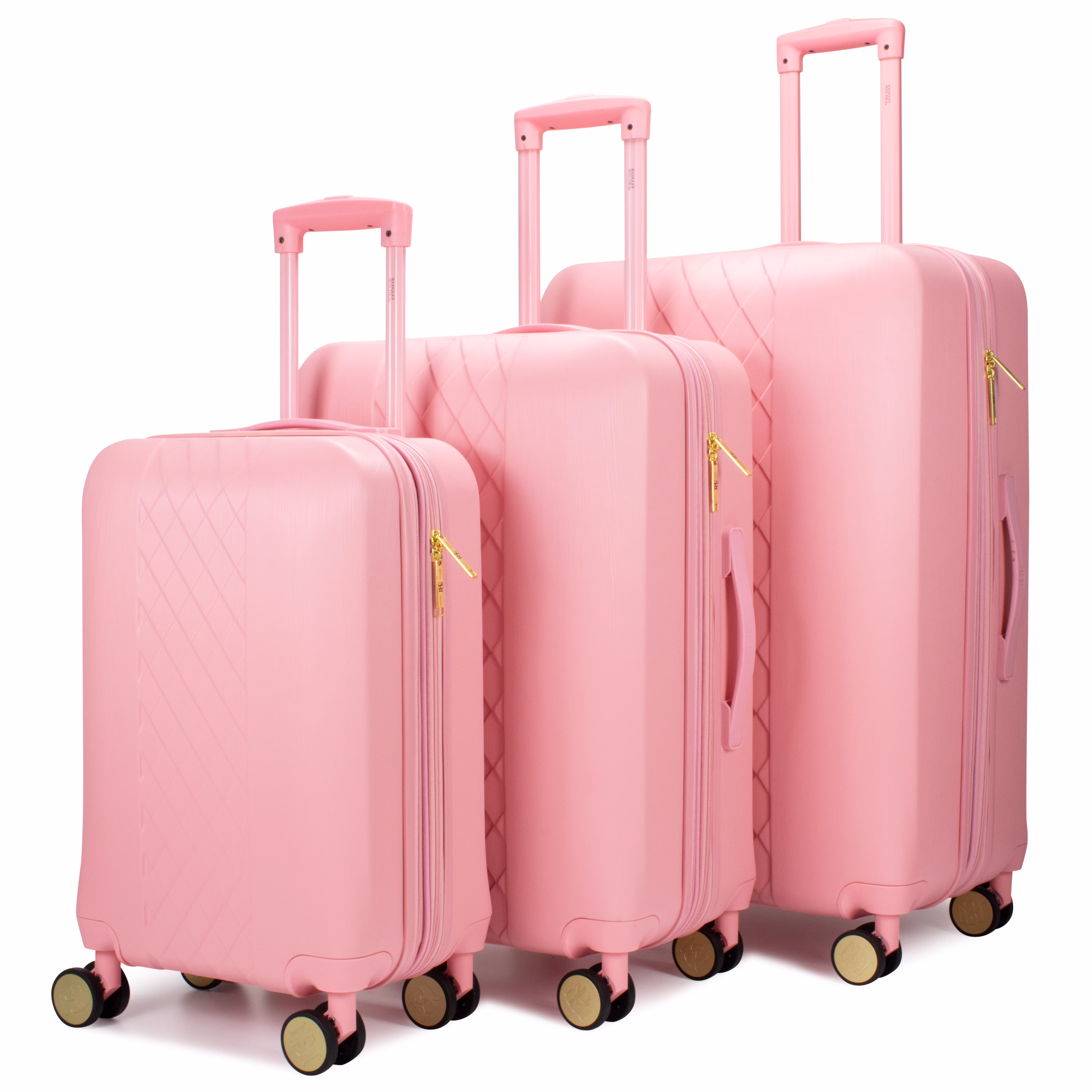 BADGLEY MISCHKA Diamond 3 Piece Expandable Luggage Set (Black)