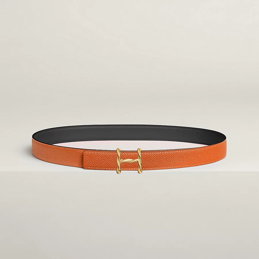 H Torsade belt buckle & Reversible leather strap 24 mm