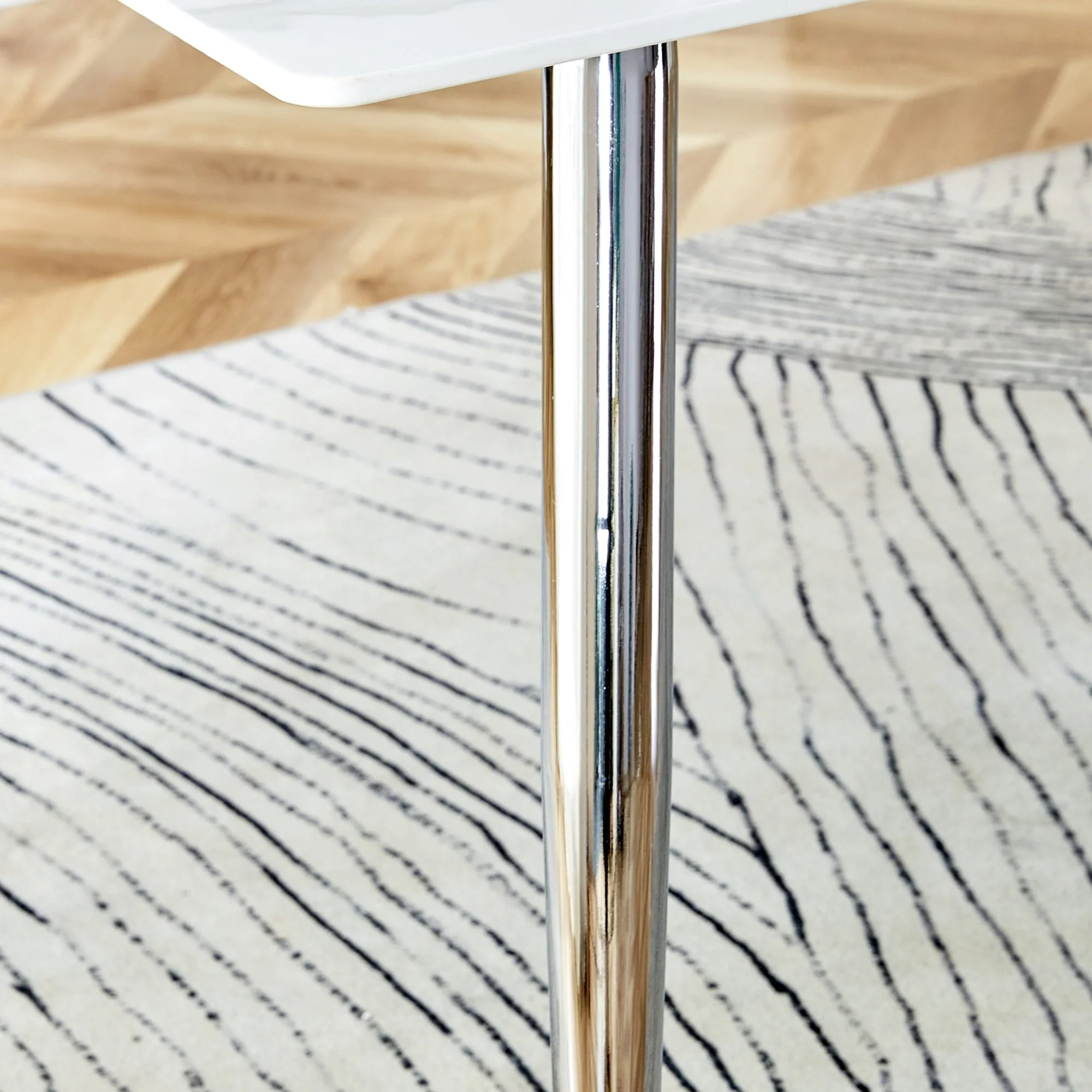 PWOPWOE Modern Minimalist Rectangular Glass Dining Table with 0.4 