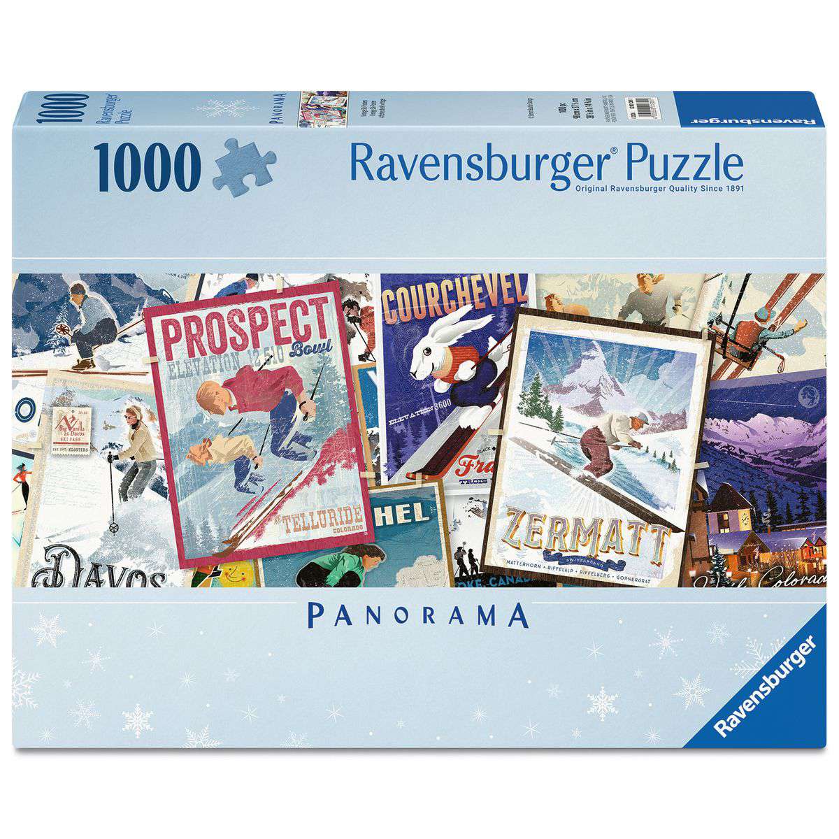 ** Pre-Order ** Retro Skiing - Vintage Posters Panorama - 1000 Piece Jigsaw Puzzle (Ravensburger)