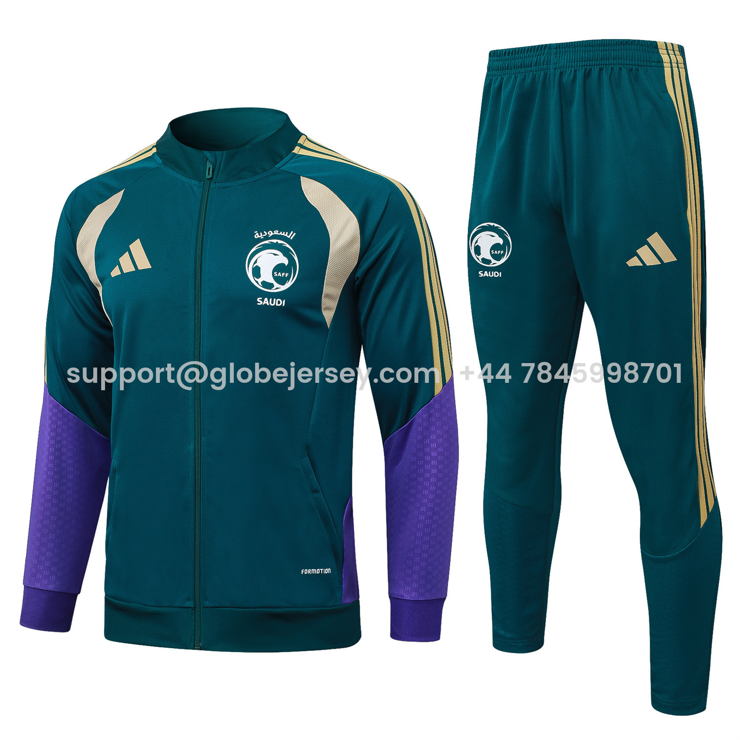 Saudi Arabia 2026 Jacket Training Tracksuit - Dark Green With Purple Jackets & Green Pants