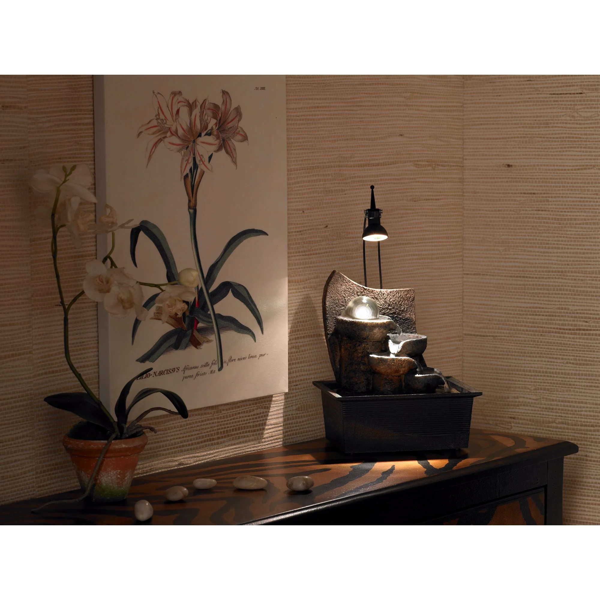 John Timberland Japanese Zen Indoor Tabletop Water Fountain with Light LED 10