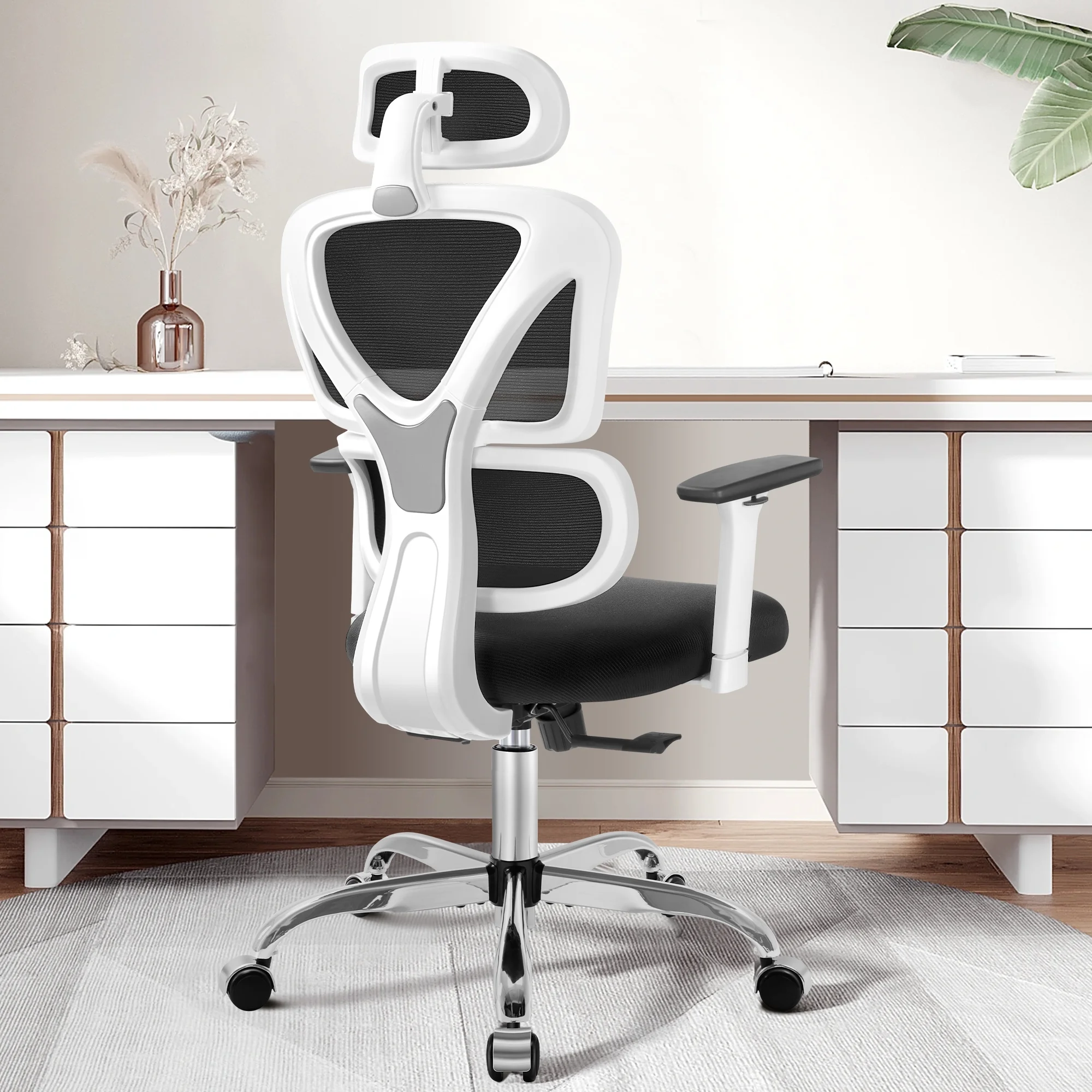COOLHUT Ergonomic Office Chair, High Back Adjustable Computer Desk Chair with Lumbar Support, 500lb, Black