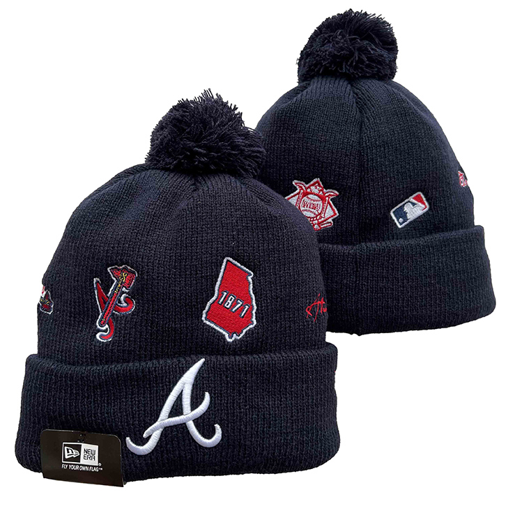 Atlanta Braves Cuffed Knit Hat with Pom